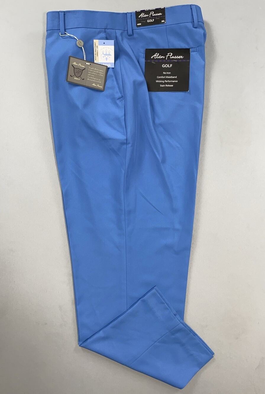 Alan Flusser Golf Flat Front Sorbtec Wicking Chino Golf Pants. Men's 40X30, NWT!